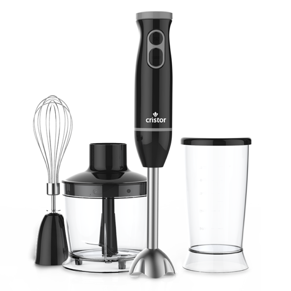 Bras Mixeur 3 en 1 CRISTOR Bras mixeur, Hachoir et Bras Fouet -500 W- 500 ML – Noir