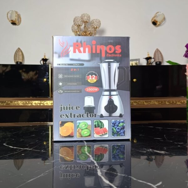 Blender inox 2 en 1 - 1.5L - 1000W - 06 Lames Rhinos – Image 3