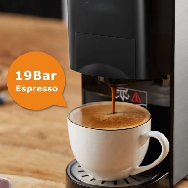 Machine a Café INOX Multi-Capsules 5 En 1 -1450W - 19 Bar 0.8L Brandmann – Image 3